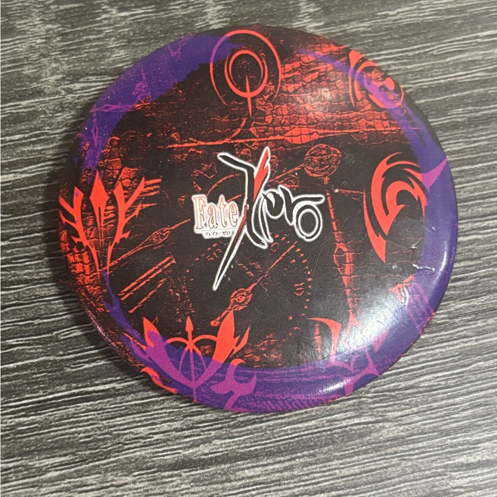 Fate/Zero Anime 2006 Y2K Button with Red and Purple Design
